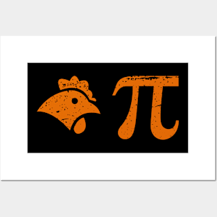 Pi Day Shirt - Chicken Pi Algebra Math Symbol π Posters and Art